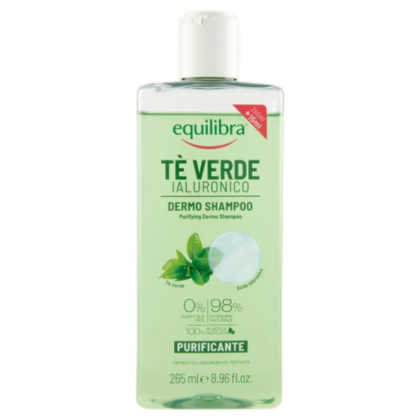 equilibra Tè Verde Ialuronico Dermo Shampoo Purificante 265 ml