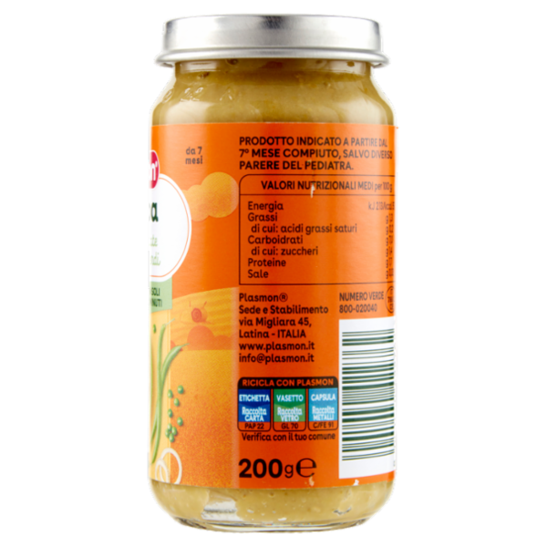 Plasmon la Pappa Crema di Patate con Legumi Verdi 200 g