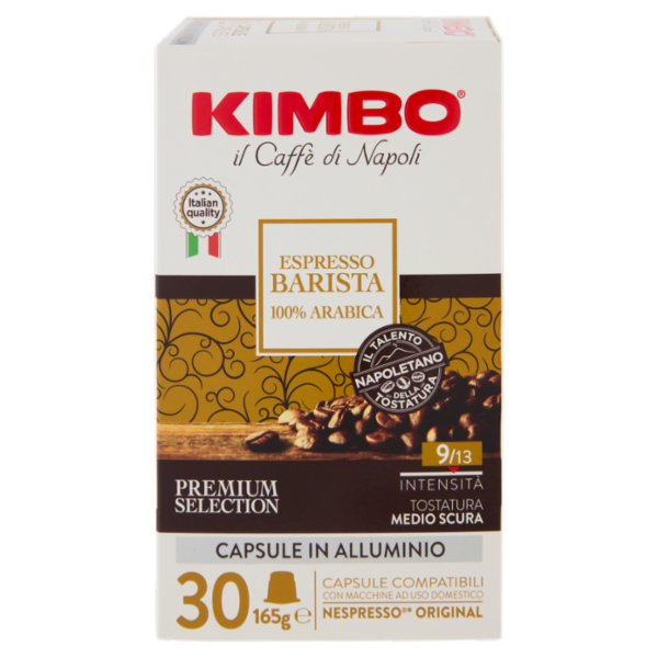 Kimbo Espresso Barista 100% Arabica Capsule Compatibili con Macchine Nespresso* Original 30 x 5,5 g