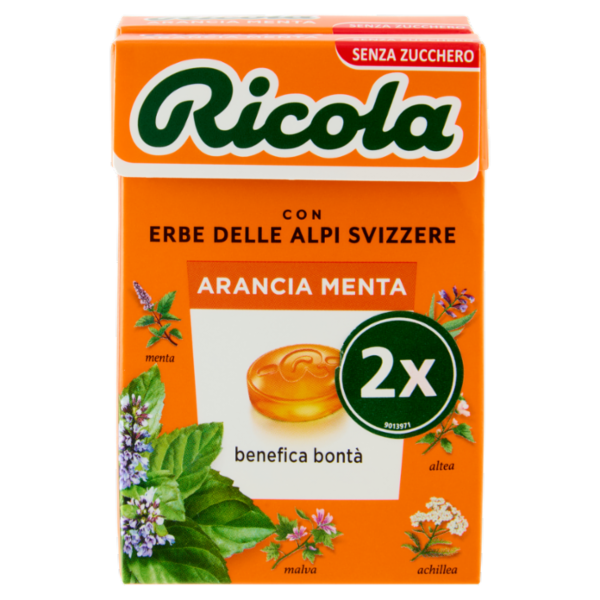 Ricola Arancia Menta Senza Zucchero 2 x 50 g