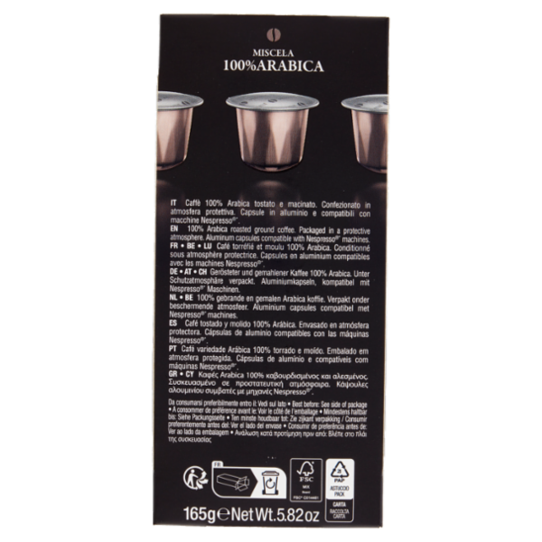 Pellini Top Miscela 100% Arabica Compatibili Nespresso* 30 Capsule 165 g