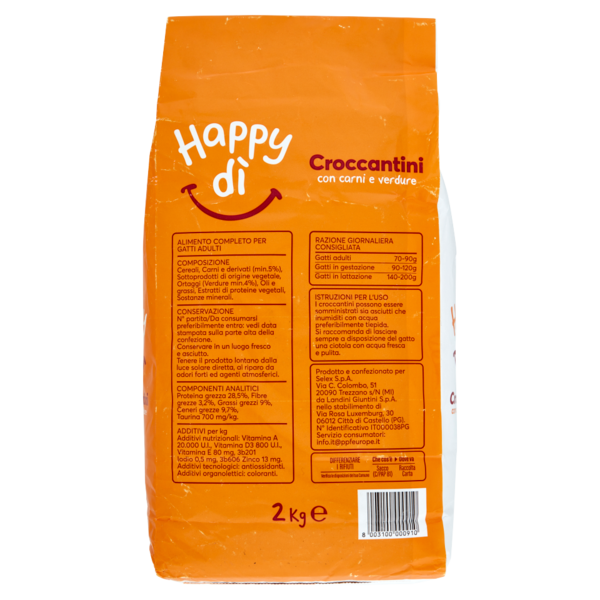 Happy dì Gatto Croccantini con Carne 2 kg