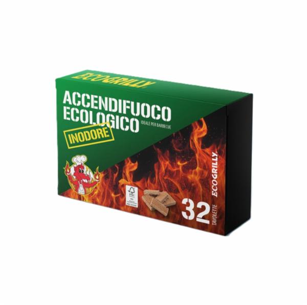 Grilly Accendifuoco Ecologico Inodore 32 Tavolette