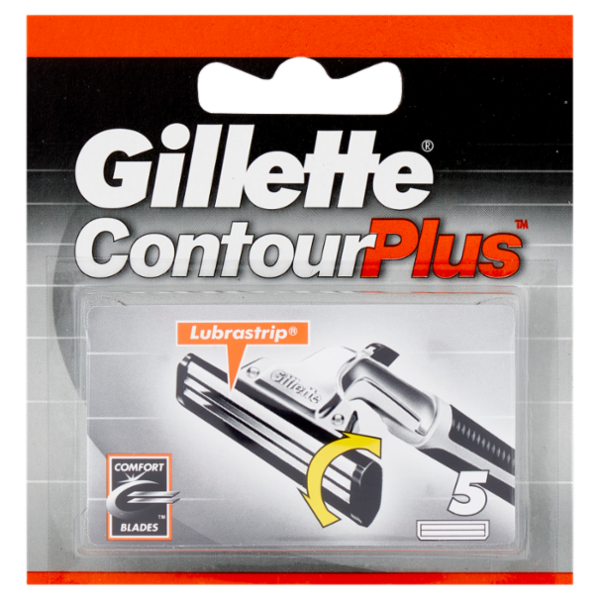 Gillette Lamette di Ricambio per Rasoio da Uomo Contour Plus, 5 Ricariche
