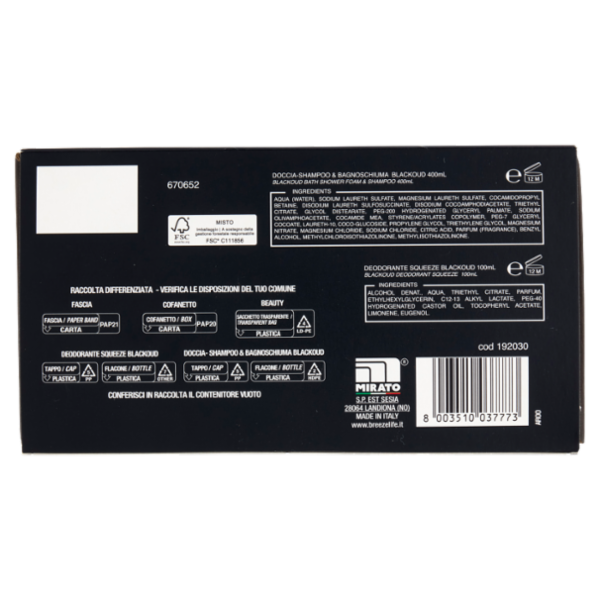 Breeze BlackOud Doccia-Shampoo & Bagnoschiuma 400 mL + Deodorante Squeeze 100 mL
