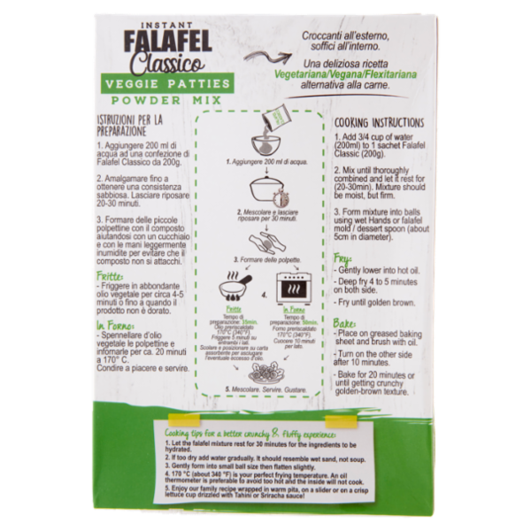 Second House gourmet foods Instant Falafel Classico Veggie Patties Powder Mix 200 g