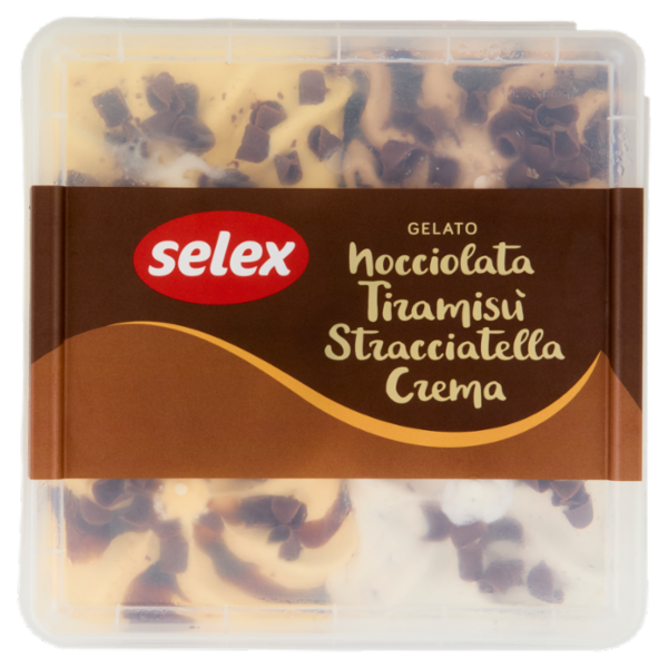 Selex Gelato Nocciolata, Tiramisù, Stracciatella e Crema 1 kg
