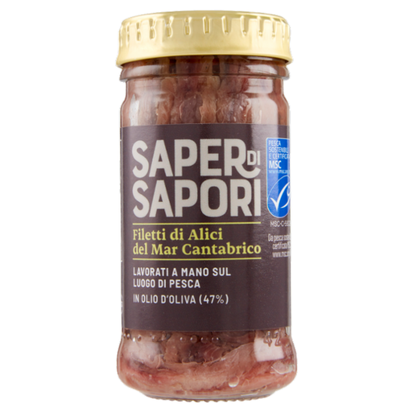 Selex Saper di Sapori Filetti di Alici del Mar Cantabrico in Olio di Oliva 100 g