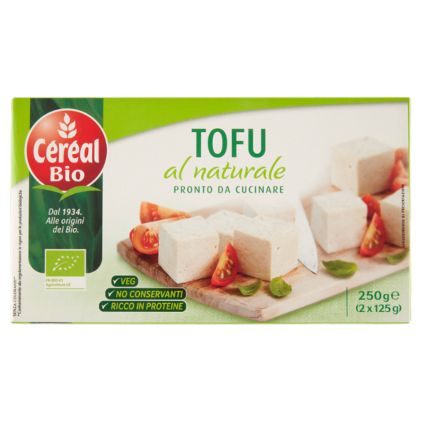 Céréal Bio, Tofu al Naturale, Vegano, Ricco di Proteine, Senza Coloranti e Conservanti - 2 x 125 g