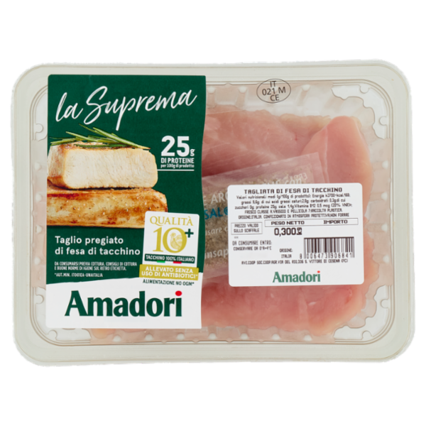 Amadori Qualità 10+ la Suprema Tagliata di Fesa di Tacchino 0,300 kg