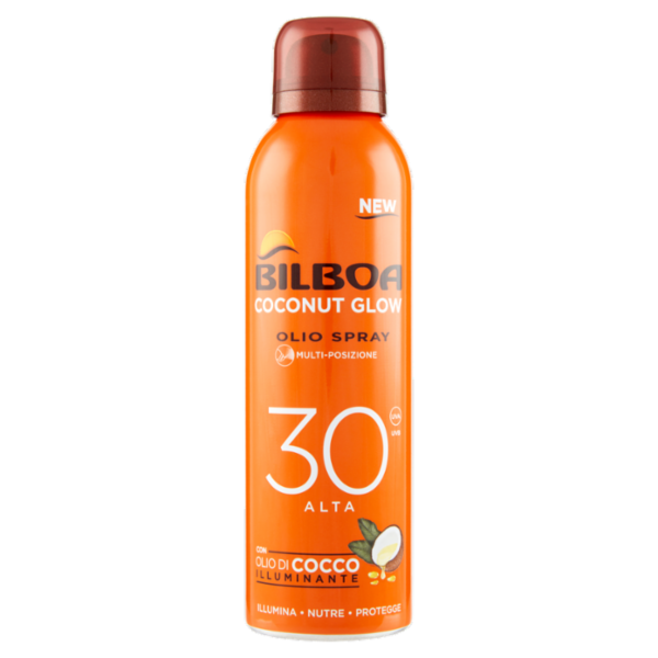 Bilboa Coconut Glow Olio Spray 30 Alta con Olio di Cocco Illuminante 150 ml