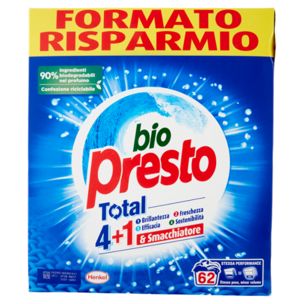 BIO PRESTO Polvere 62 lavaggi 3,100 kg