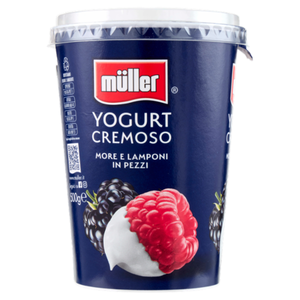müller Yogurt Cremoso More e Lamponi in Pezzi 500 g