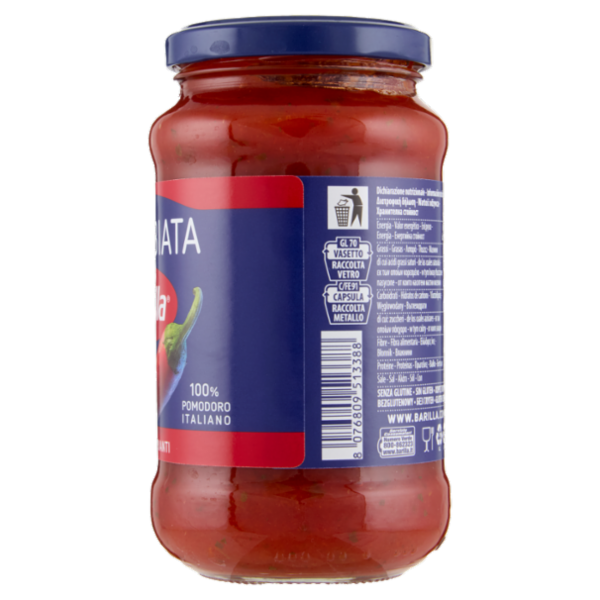 Barilla Sugo Arrabbiata Pomodoro e Peperoncino con 100% Pomodoro Italiano Condimento per Pasta 400g
