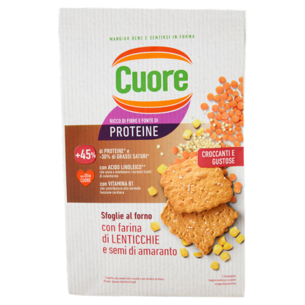 Cuore Sfoglie al forno con farina di Lenticchie e semi di amaranto 170 g