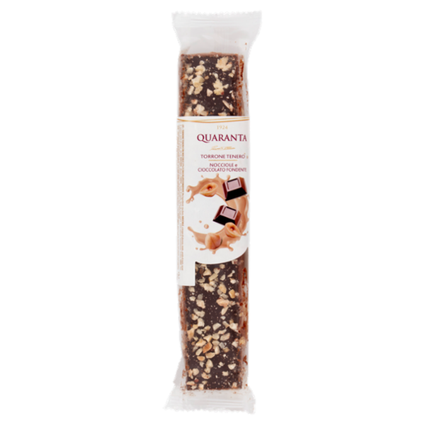 Quaranta Torrone Tenero Nocciole e Cioccolato Fondente 100 g