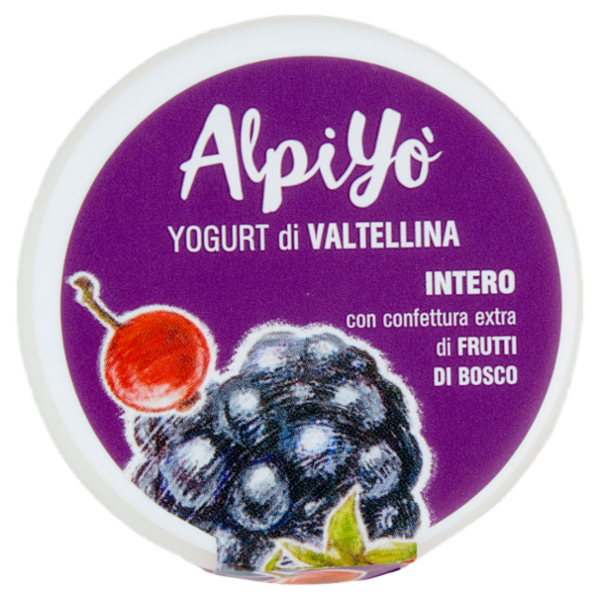 AlpiYò Yogurt di Valtellina Intero con confettura extra di Frutti di Bosco 125 g
