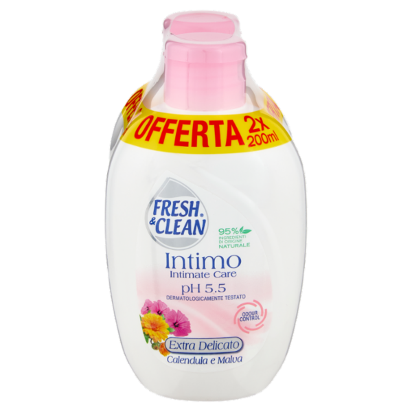 Fresh & Clean Intimo pH 5.5 Extra Delicato Calendula e Malva 2 x 200 ml