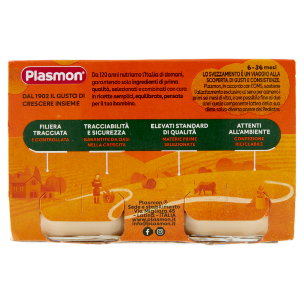 Plasmon Omogeneizzato con fermenti lattici pastorizzati Pera e Yogurt 2 x 120 g