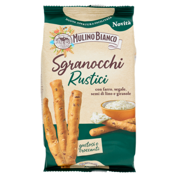Mulino Bianco Sgranocchi Rustici Grissini con Farro, Segale, Semi di Lino e Girasole 200g