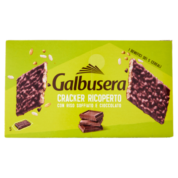 Galbusera Cracker Ricoperto con Riso Soffiato e Cioccolato 5 x 30 g