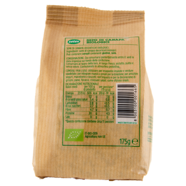 Selex Semi di Canapa Biologici 175 g