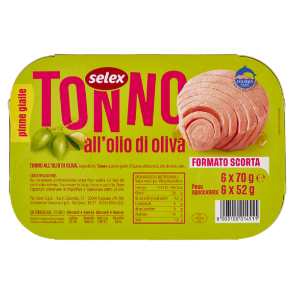 Selex Tonno all'Olio di Oliva 6x70 g