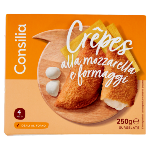 Consilia Crêpes Surgelate Mozzarella e Formaggio 4 pezzi 250 g