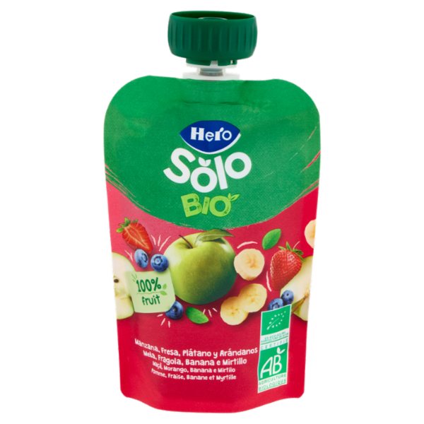 Hero Solo Bio Mela, Fragola, Banana e Mirtillo 100 g