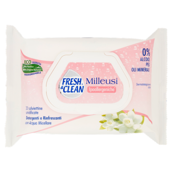 Fresh & Clean Milleusi Ipoallergeniche* salviettine umidificate 20 pz