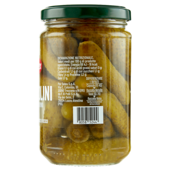Selex Cetriolini Aromatizzati con Aceto di Vino 300 g