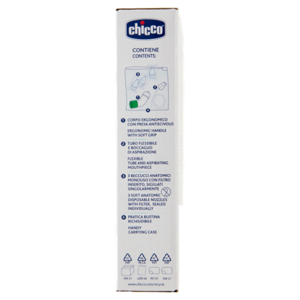 Chicco PhysioClean Aspiratore Nasale Pratico e Delicato 0m+