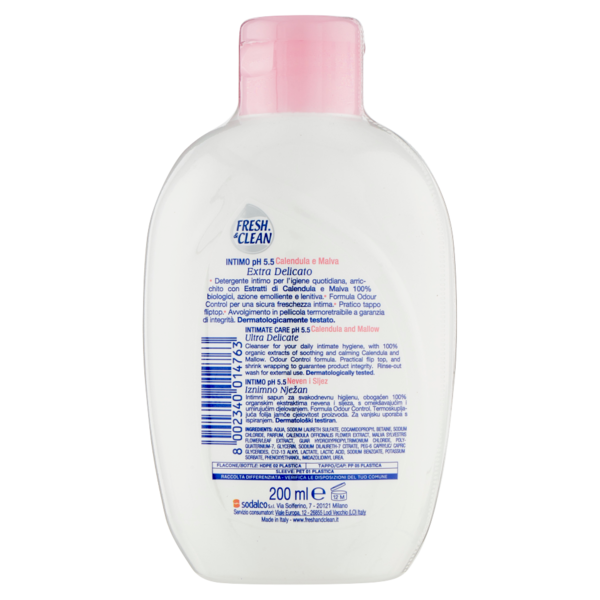 Fresh & Clean Intimo pH 5.5 Extra Delicato Calendula e Malva 200 ml