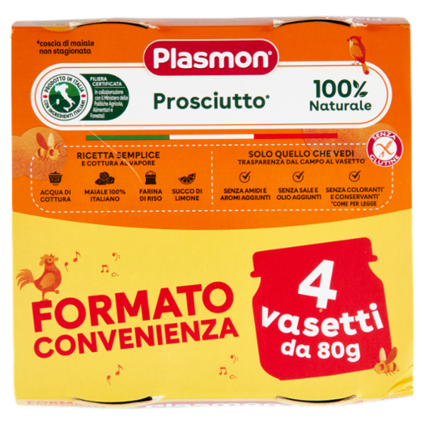 Plasmon Omogeneizzato Prosciutto* con cereale 4 x 80 g