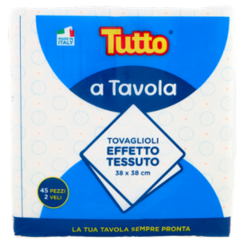 Tutto a Tavola Tovaglioli Effetto Tessuto 38 x 38 Cm 2 Veli 45 Pz