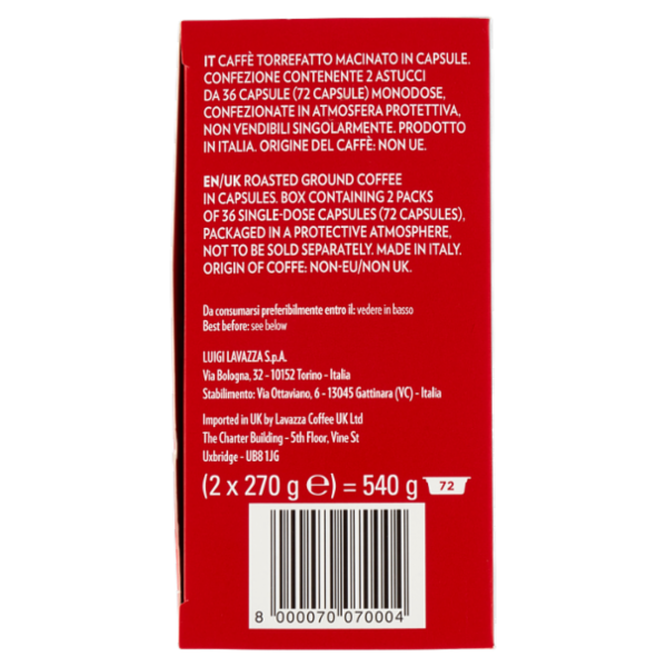 Lavazza A Modo Mio Espresso Passionale 72 capsule 540g