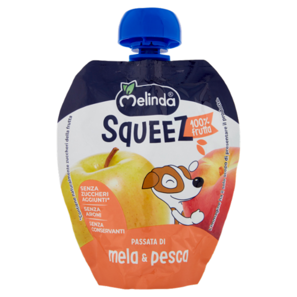 Melinda Squeez 100% frutta Passata di mela & pesca 90 g
