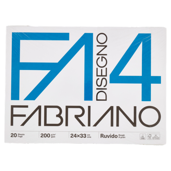 Fabriano Disegno 4 200 g/m² 24x33 cm Ruvido 20 Fogli