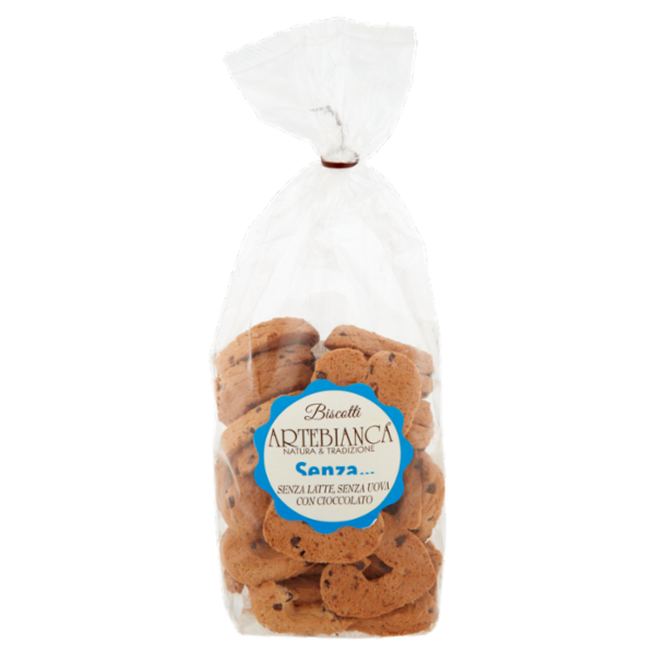 Artebianca Senza... Biscotti Senza Latte, Senza Uova con Cioccolato 400 g