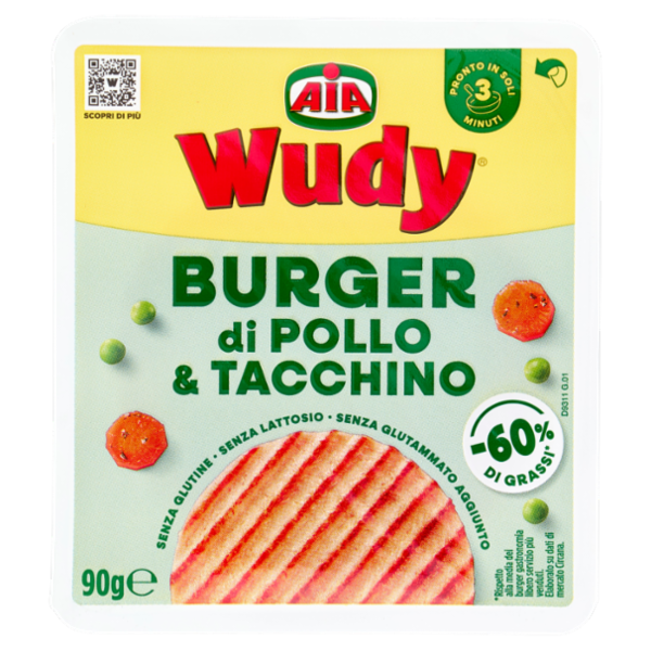Aia Wudy Burger di Pollo & Tacchino 90 g