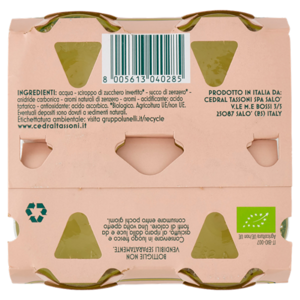 Tassoni Ginger Beer la Biologica 4 x 180 ml