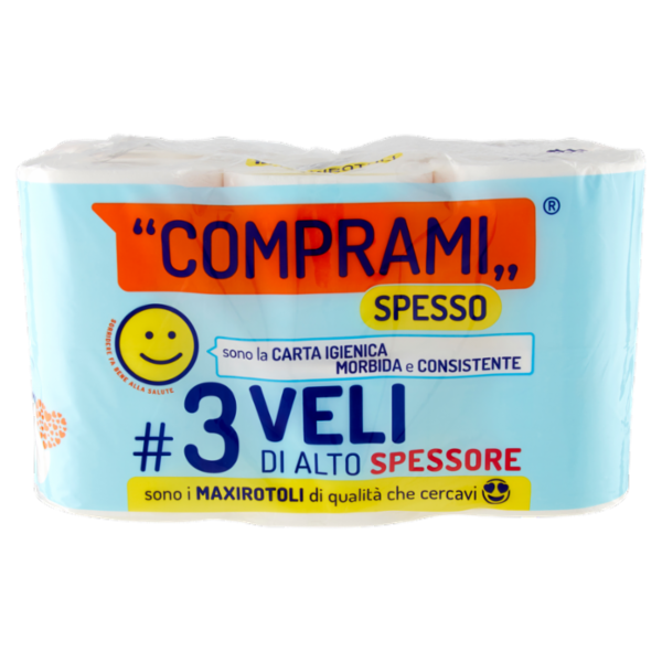 Comprami Spesso Carta Igienica 3 Veli Maxirotoli 12 pz