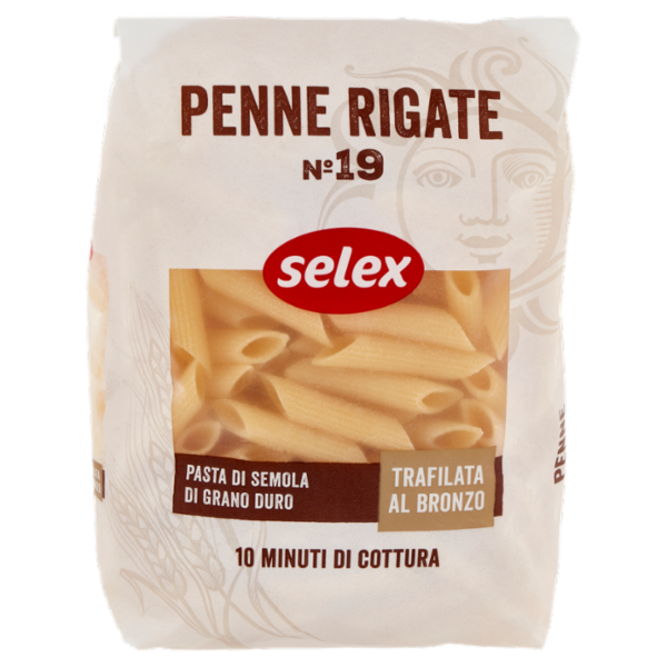 Selex Pasta di Semola Trafilata al Bronzo Penne Rigate 500 g