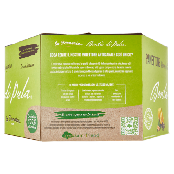 la Forneria Bontà di Pula Panettone Pere e Cioccolato Senza lattosio 750 g