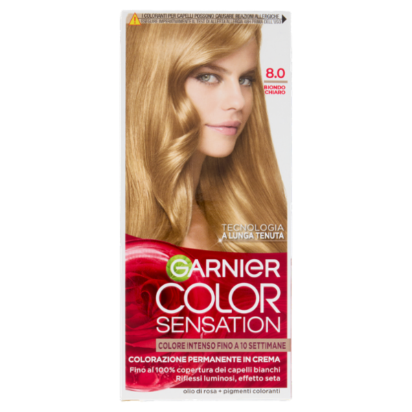 Garnier Color Sensation Colorazione Permanente in Crema 8.0 Biondo Chiaro