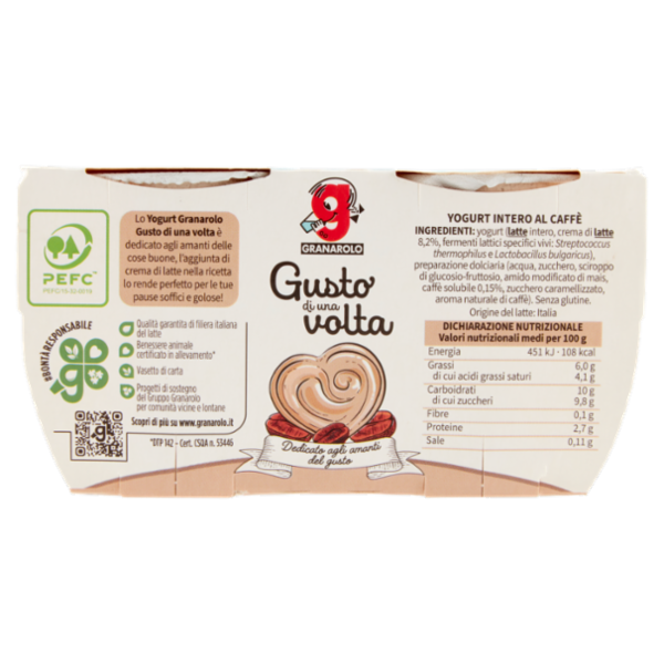 Granarolo Gusto di una volta Yogurt Intero Caffè 2 x 125 g