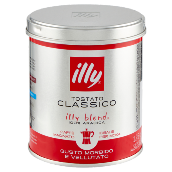 illy Tostato Classico Caffè Macinato Ideale per Moka 125 g