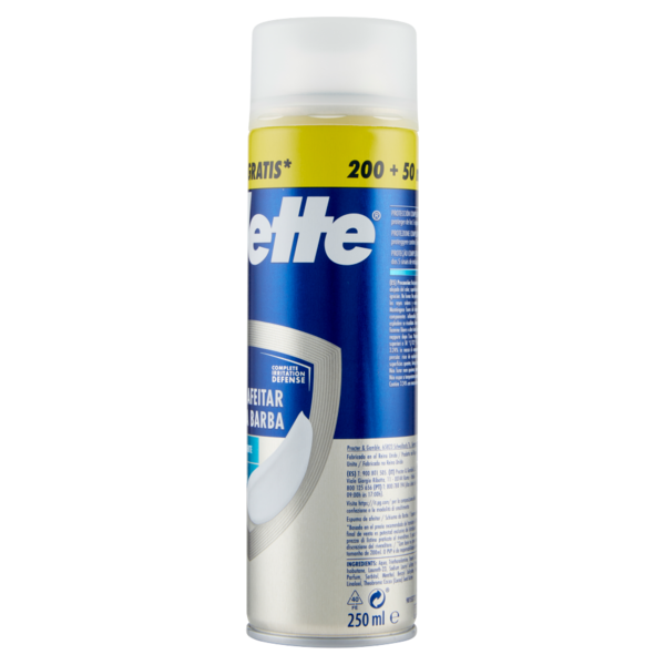 Gillette Schiuma da Barba da Uomo Series Ammorbidente con Burro di Cacao, 200 ml + 50 ml Gratis