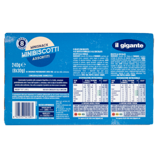 IL GIGANTE Minibiscotti Assortiti 8 x 30 g