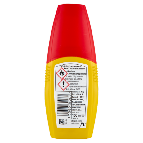 Autan Zecche e Tafani Vapo, Spray Anti zecche e tafani, Insetto Repellente, 1 Flacone da 100 ml